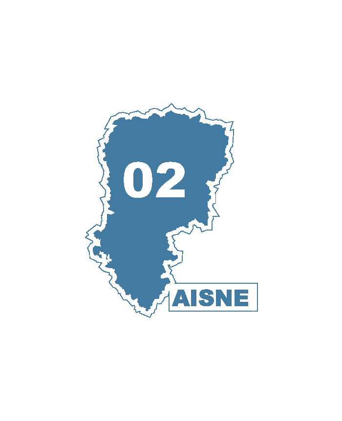 Une carte du département 02 Aisne.