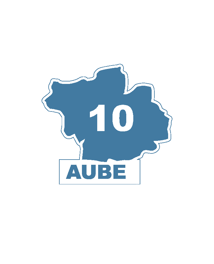 Une carte du département 10 Aube.