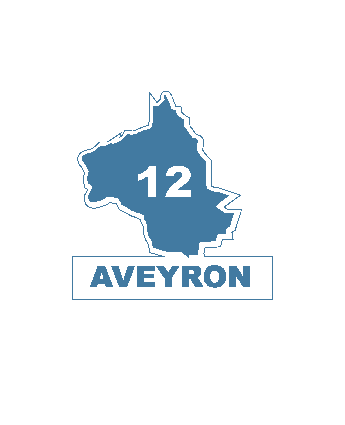 Une carte du département 12 Aveyron.