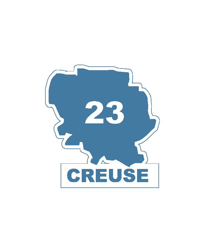 Une carte du département 23 Creuse.