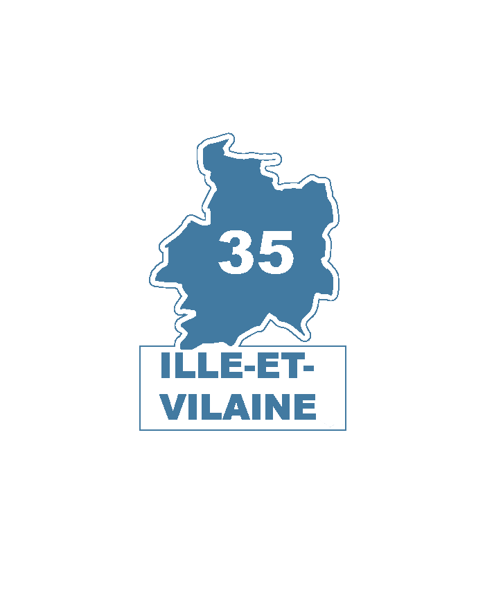 Une carte du département 35 Ille-et-Vilaine.