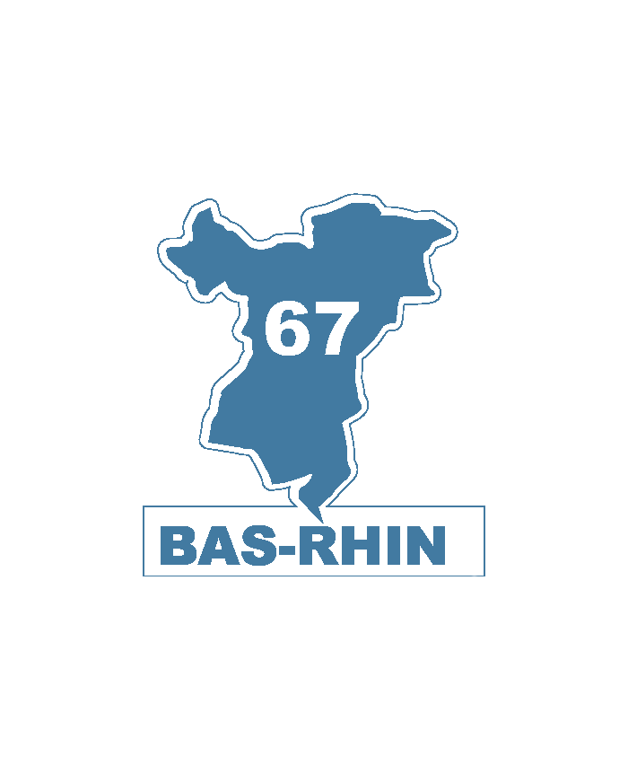 Une carte du département 67 Bas-Rhin.