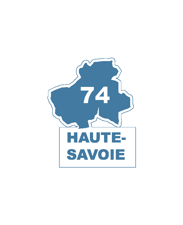 Une carte du département 74 Haute-Savoie.